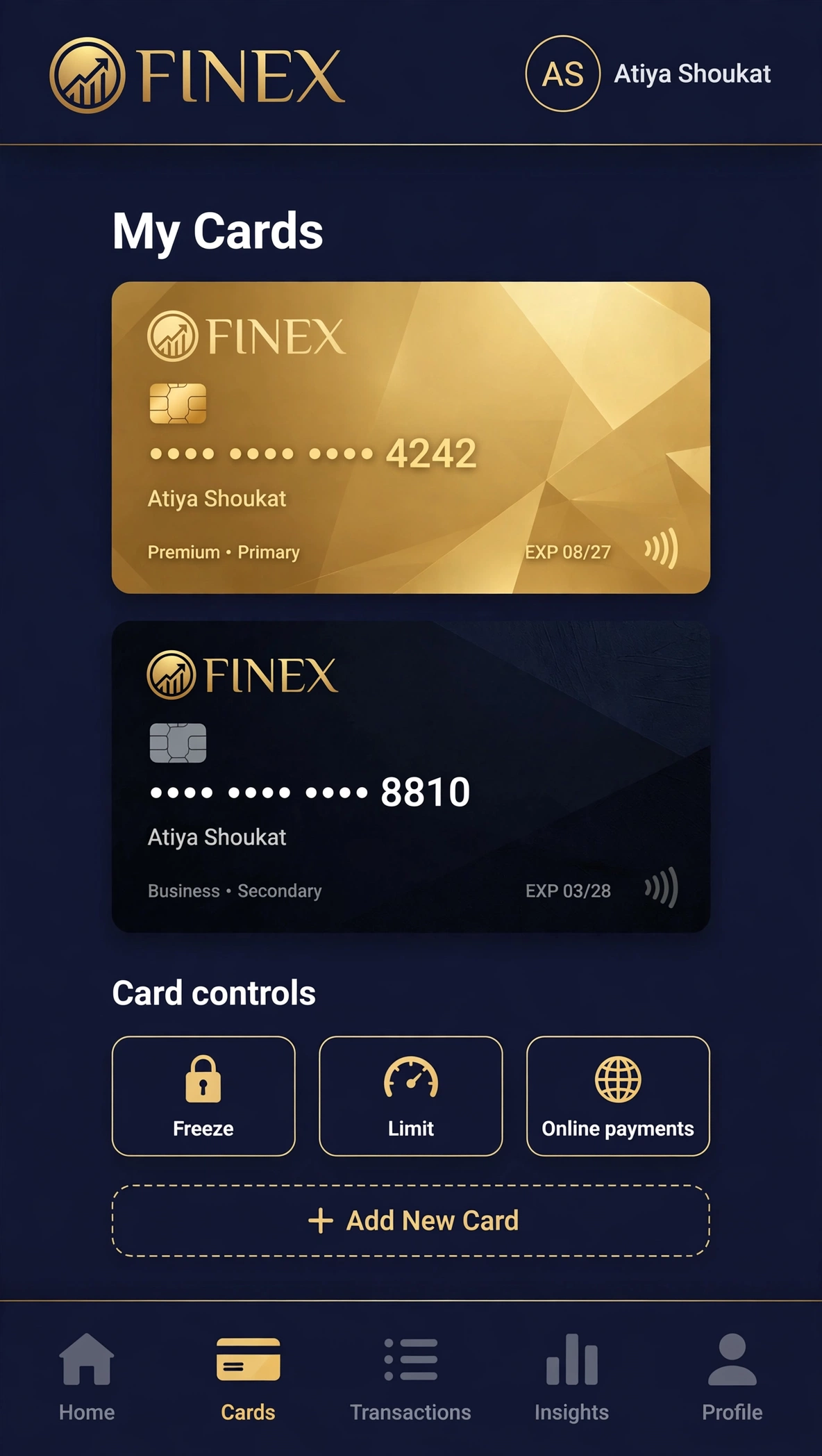 Gold Virtual & Physical Cards