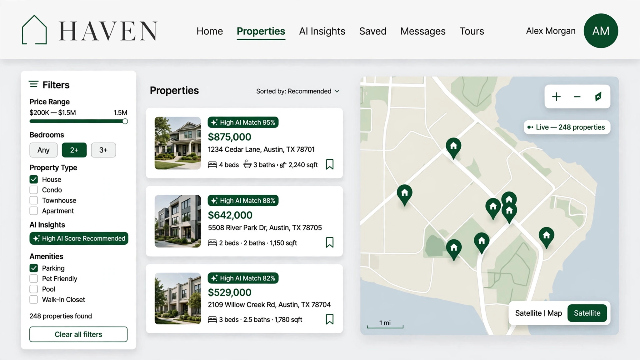 Interactive Properties Map Search