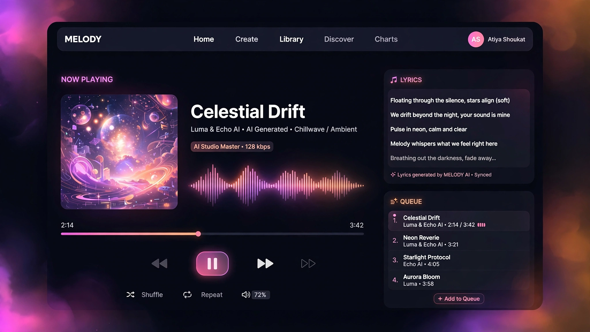 Now Playing VIP Audio Player