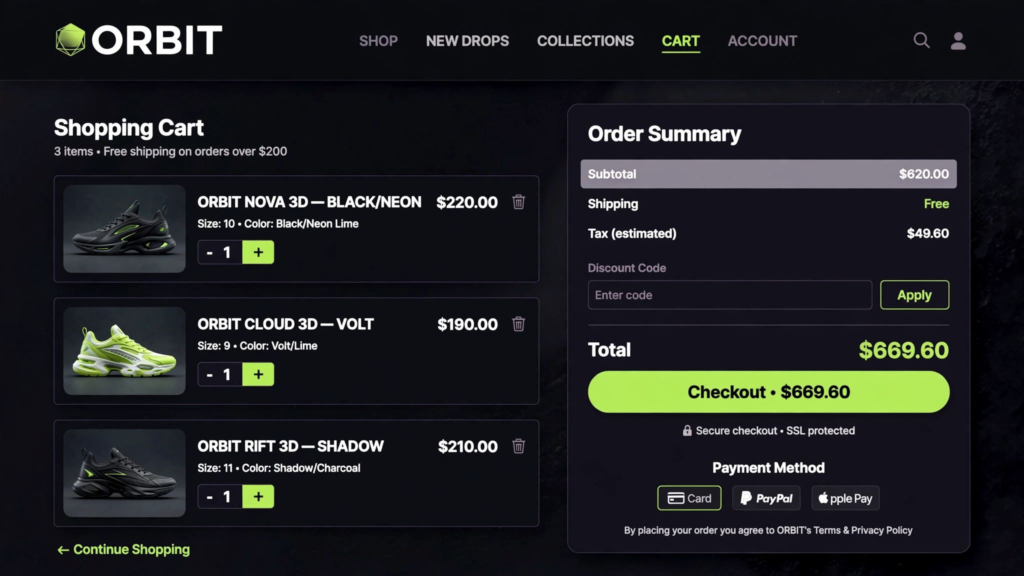 Frictionless Cart & Secure Checkout