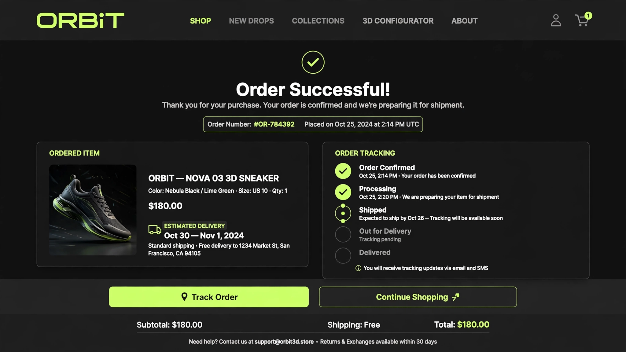 Order Success & Live Delivery Tracker