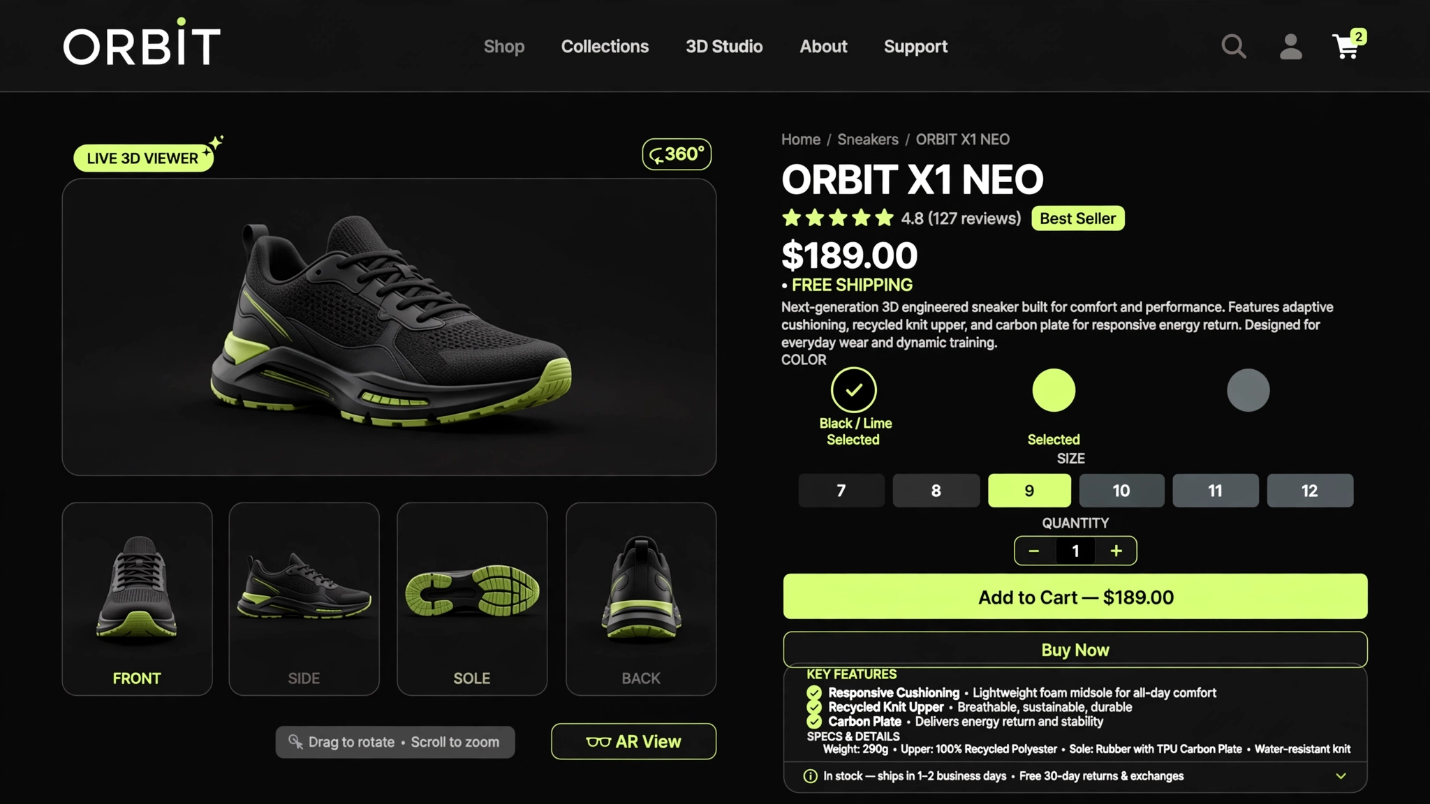 Interactive 3D Product Detail
