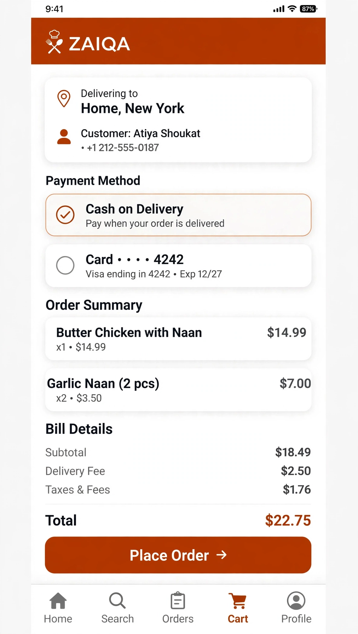 One-Tap Checkout & Payment Options